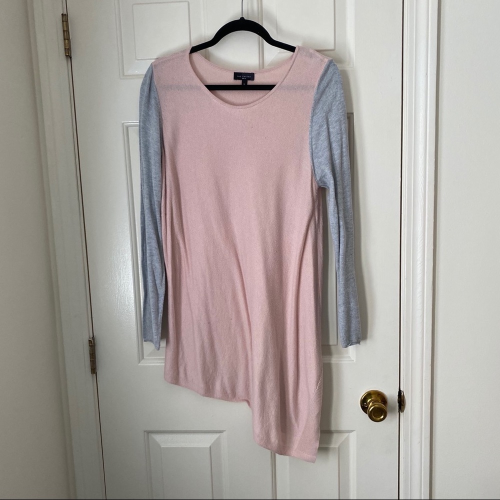The Limited blush & grey asymmetrical sweater